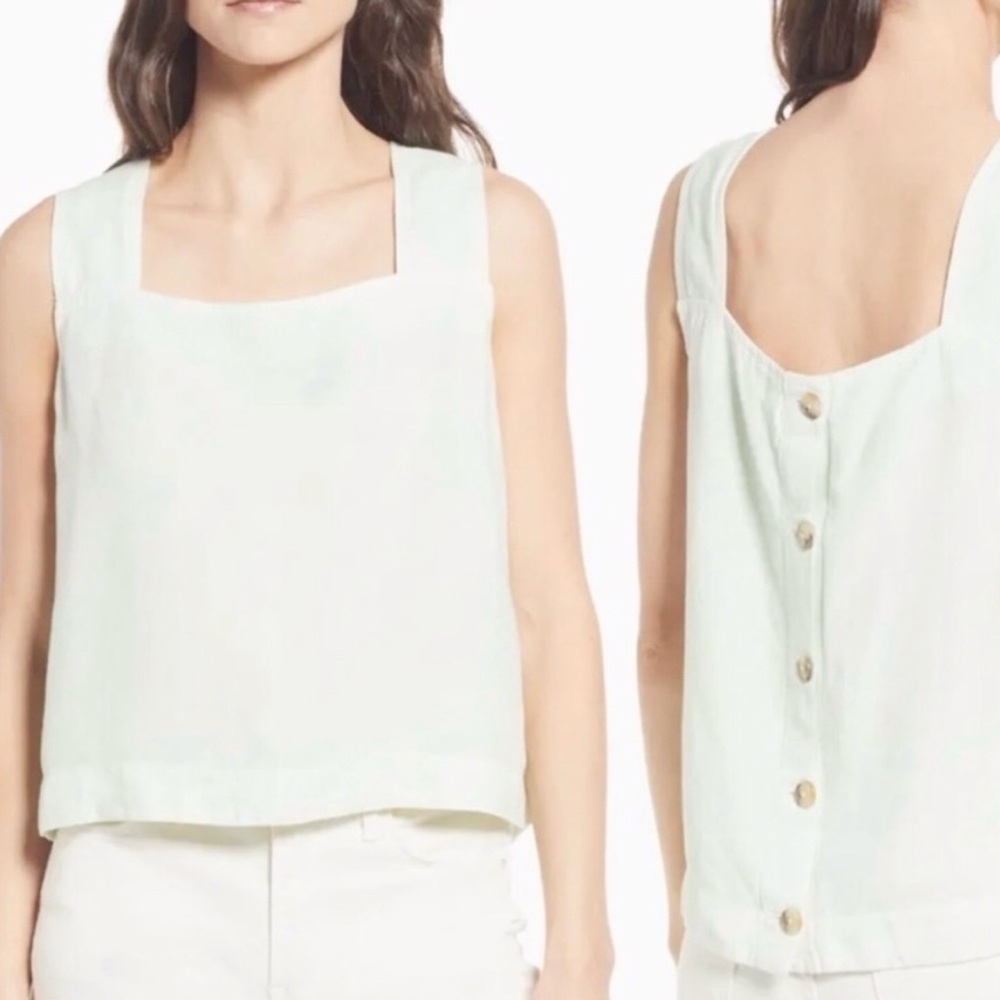 Madewell Light Green Sleeveless Blouse
